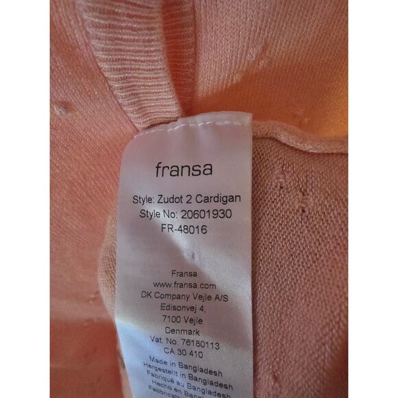 Fransa Zudot Cardigan Sweater S Womens Long Sleeve Pink Buttons Grandma Core - Picture 5 of 7